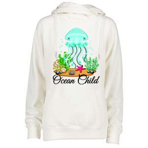 Ocean Child Womens Funnel Neck Pullover Hood