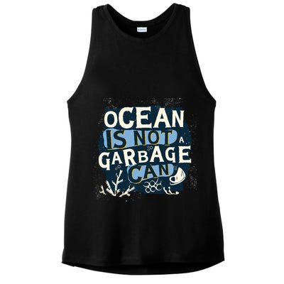 Ocean Is Not A Garbage Can Ladies PosiCharge Tri-Blend Wicking Tank