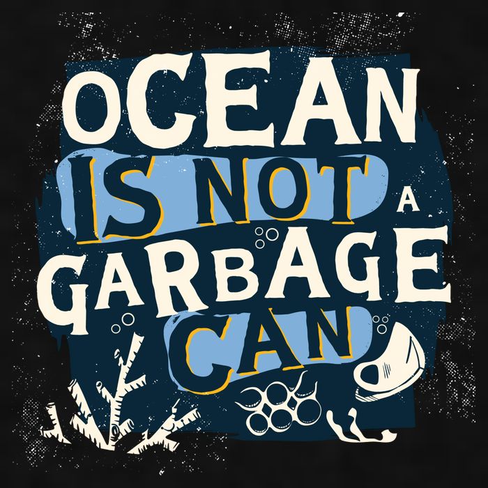Ocean Is Not A Garbage Can Ladies PosiCharge Tri-Blend Wicking Tank