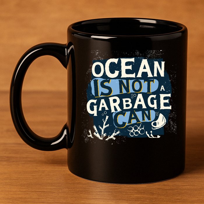 Ocean Is Not A Garbage Can 11oz C Handle Ceramic Mug