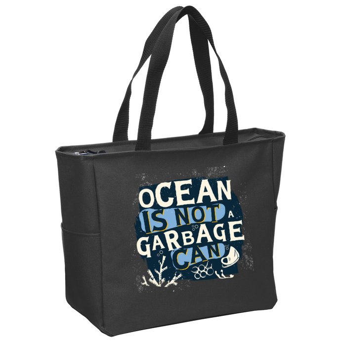 Ocean Is Not A Garbage Can Zip Tote Bag