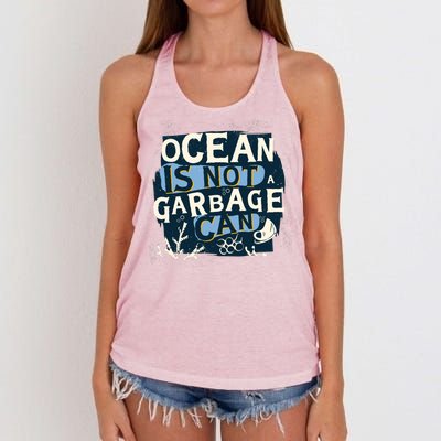 Ocean Is Not A Garbage Can Women's Knotted Racerback Tank