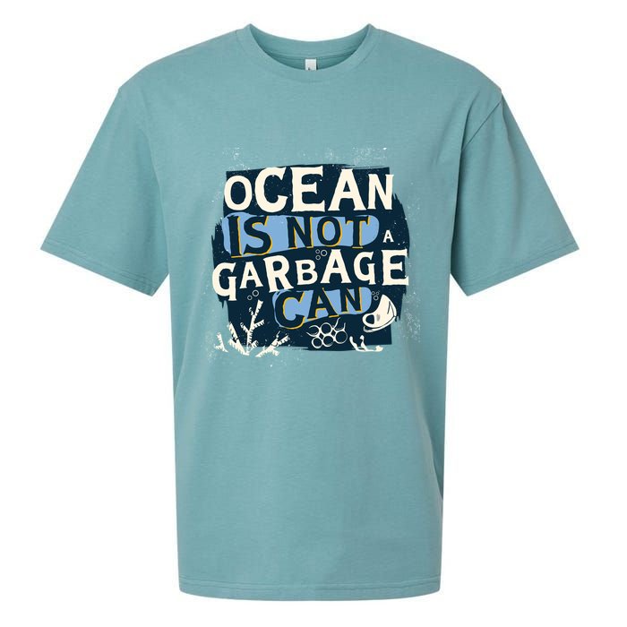 Ocean Is Not A Garbage Can Sueded Cloud Jersey T-Shirt
