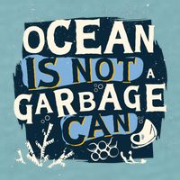 Ocean Is Not A Garbage Can Sueded Cloud Jersey T-Shirt