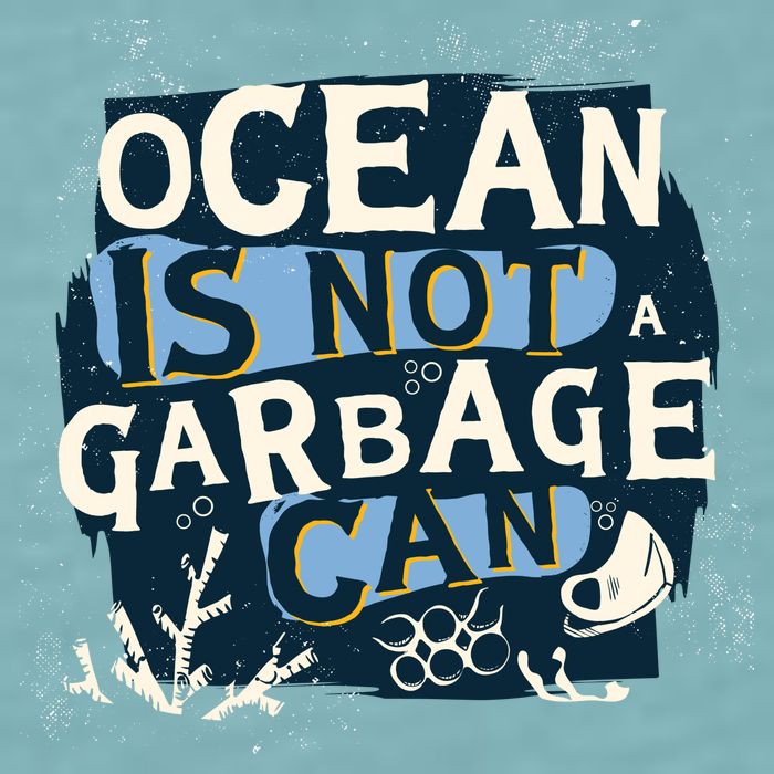 Ocean Is Not A Garbage Can Sueded Cloud Jersey T-Shirt