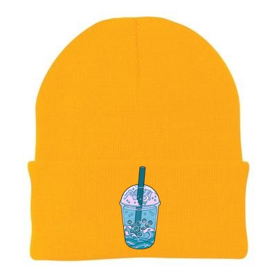 Ocean Waves Boba Tea Knit Cap Winter Beanie