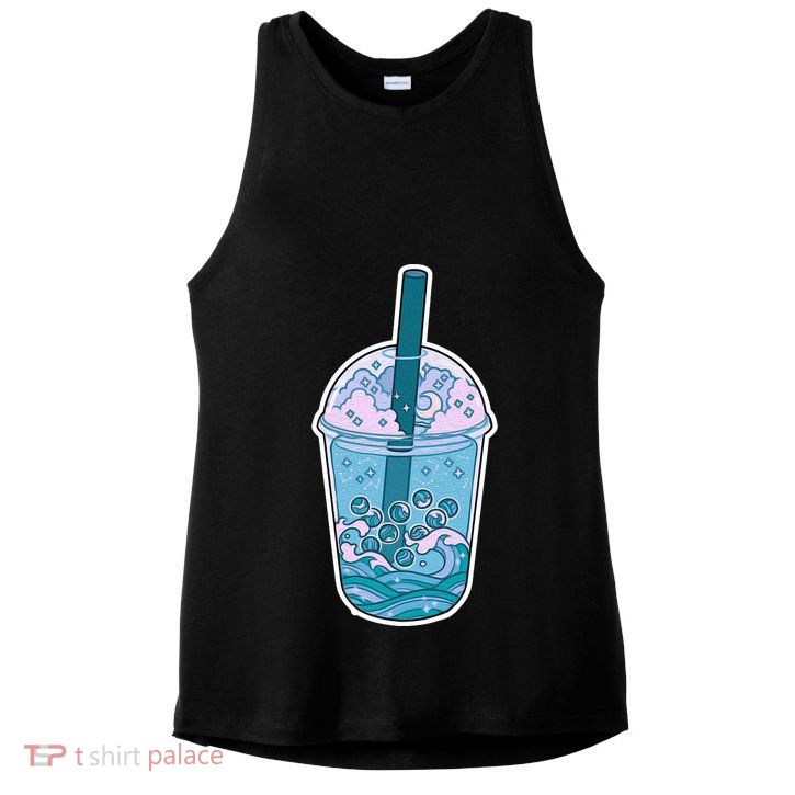 Ocean Waves Boba Tea Ladies PosiCharge Tri-Blend Wicking Tank