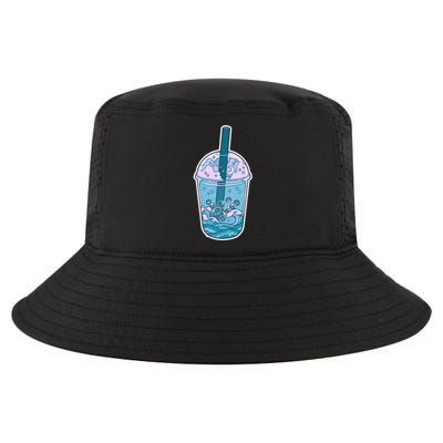 Ocean Waves Boba Tea Cool Comfort Performance Bucket Hat