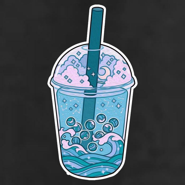 Ocean Waves Boba Tea Adult Drive Performance Visor