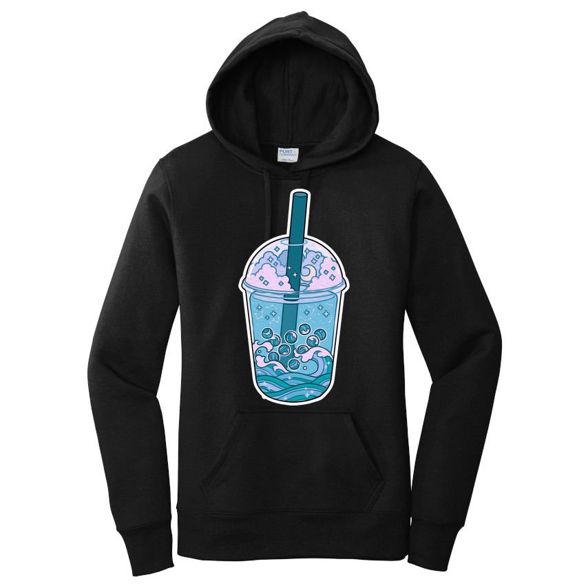 Ocean Waves Boba Tea Women's Pullover Hoodie