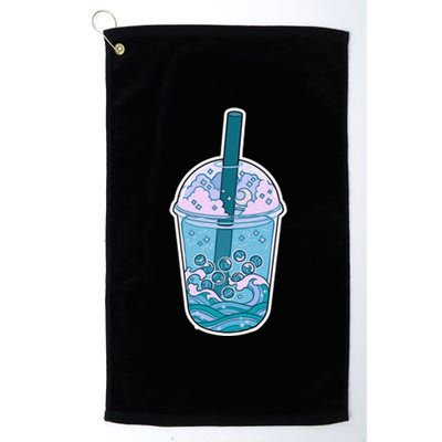 Ocean Waves Boba Tea Platinum Collection Golf Towel