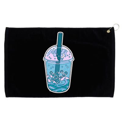 Ocean Waves Boba Tea Grommeted Golf Towel