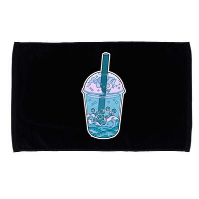 Ocean Waves Boba Tea Microfiber Hand Towel