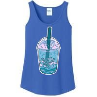 Ocean Waves Boba Tea Ladies Essential Tank