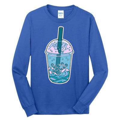 Ocean Waves Boba Tea Tall Long Sleeve T-Shirt