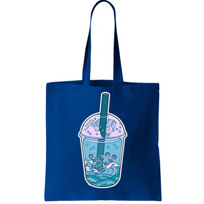 Ocean Waves Boba Tea Tote Bag