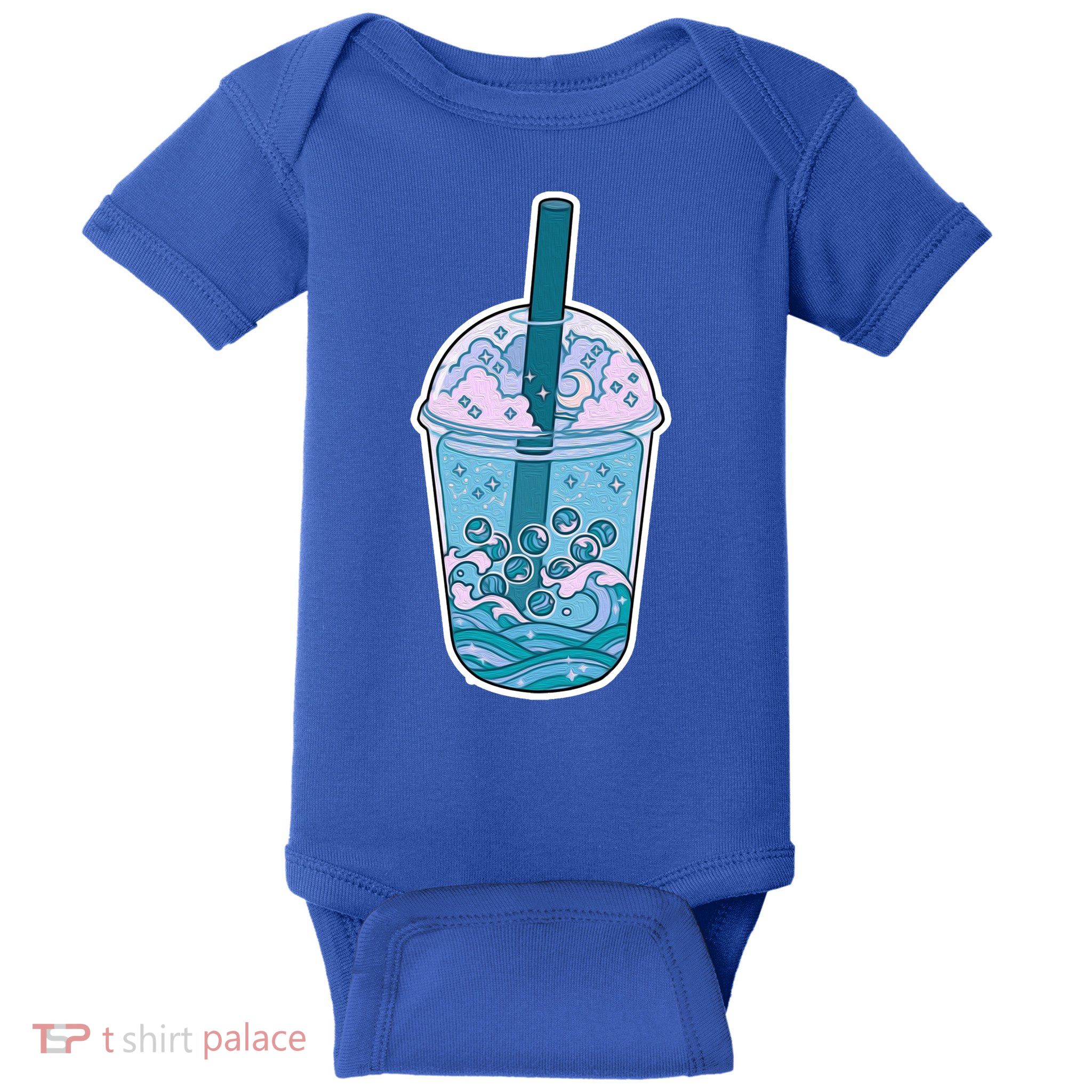 Ocean Waves Boba Tea Baby Bodysuit