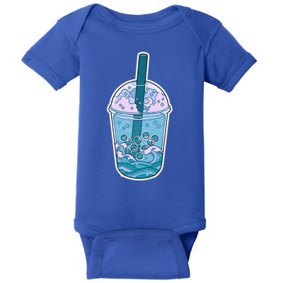 Ocean Waves Boba Tea Baby Bodysuit