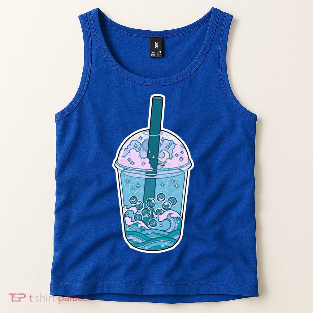 Ocean Waves Boba Tea Tank Top