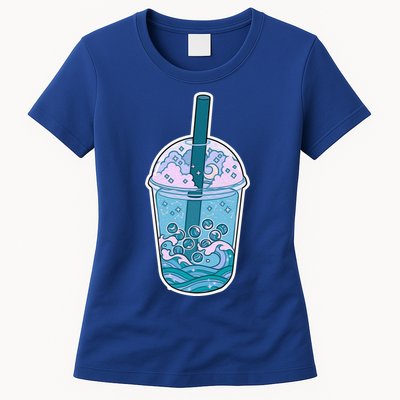 Ocean Waves Boba Tea Womens T-Shirt