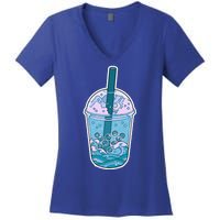 Ocean Waves Boba Tea Women's V-Neck T-Shirt