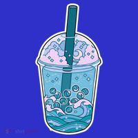 Ocean Waves Boba Tea Women's V-Neck T-Shirt