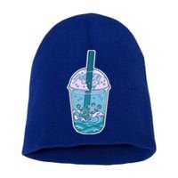 Ocean Waves Boba Tea Short Acrylic Beanie