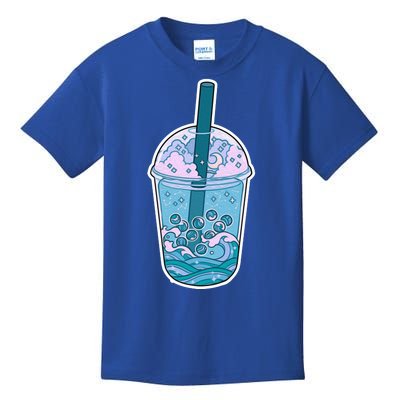 Ocean Waves Boba Tea Kids T-Shirt