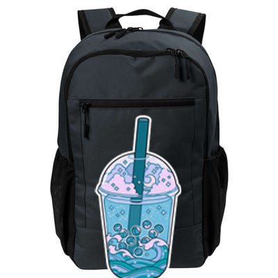 Ocean Waves Boba Tea Daily Commute Backpack