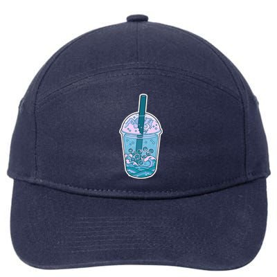 Ocean Waves Boba Tea 7-Panel Snapback Hat