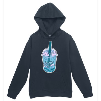 Ocean Waves Boba Tea Urban Pullover Hoodie