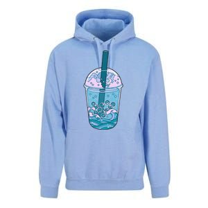 Ocean Waves Boba Tea Unisex Surf Hoodie