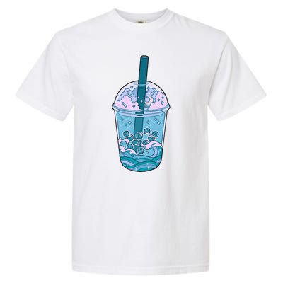 Ocean Waves Boba Tea Garment-Dyed Heavyweight T-Shirt