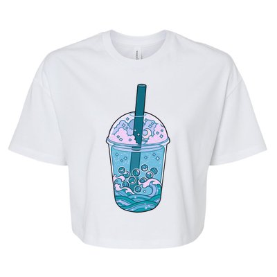 Ocean Waves Boba Tea Bella+Canvas Jersey Crop Tee