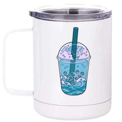 Ocean Waves Boba Tea 12 oz Stainless Steel Tumbler Cup