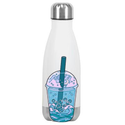 Ocean Waves Boba Tea Stainless Steel Insulated Water Bottle