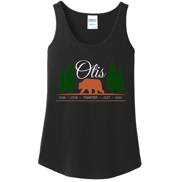 Otis Champion Fat Brown Grizzly Bear Fan Beartober Week 2024 Ladies Essential Tank