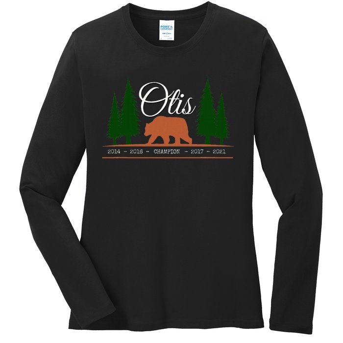 Otis Champion Fat Brown Grizzly Bear Fan Beartober Week 2024 Ladies Long Sleeve Shirt