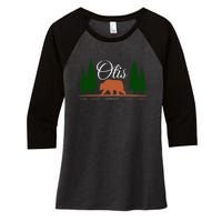 Otis Champion Fat Brown Grizzly Bear Fan Beartober Week 2024 Women's Tri-Blend 3/4-Sleeve Raglan Shirt