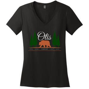 Otis Champion Fat Brown Grizzly Bear Fan Beartober Week 2024 Women's V-Neck T-Shirt