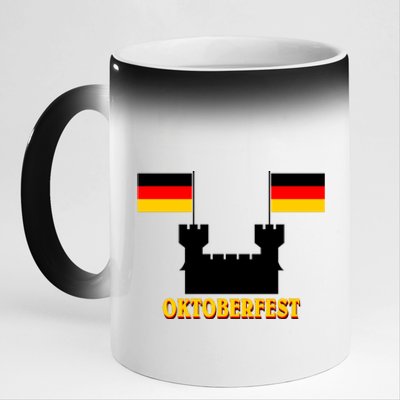 Oktoberfest Castle Flag 11oz Black Color Changing Mug