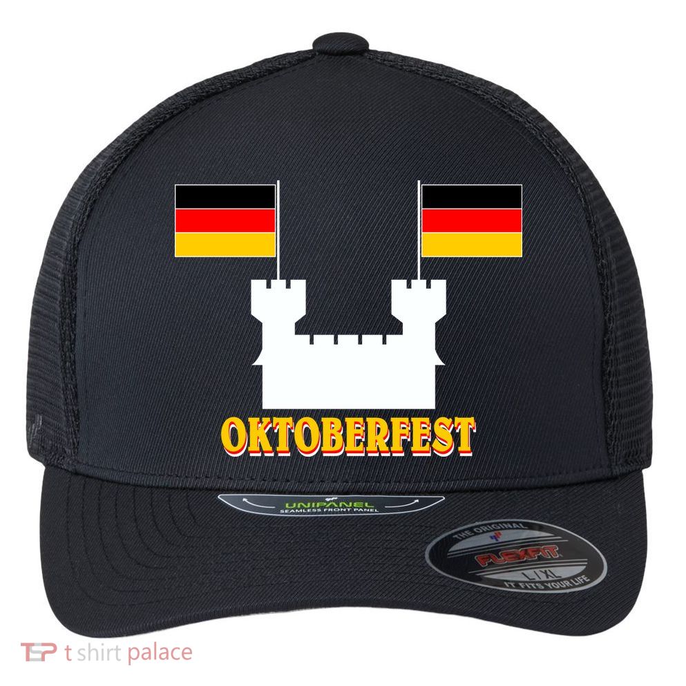 Oktoberfest Castle Flag Flexfit Unipanel Trucker Cap
