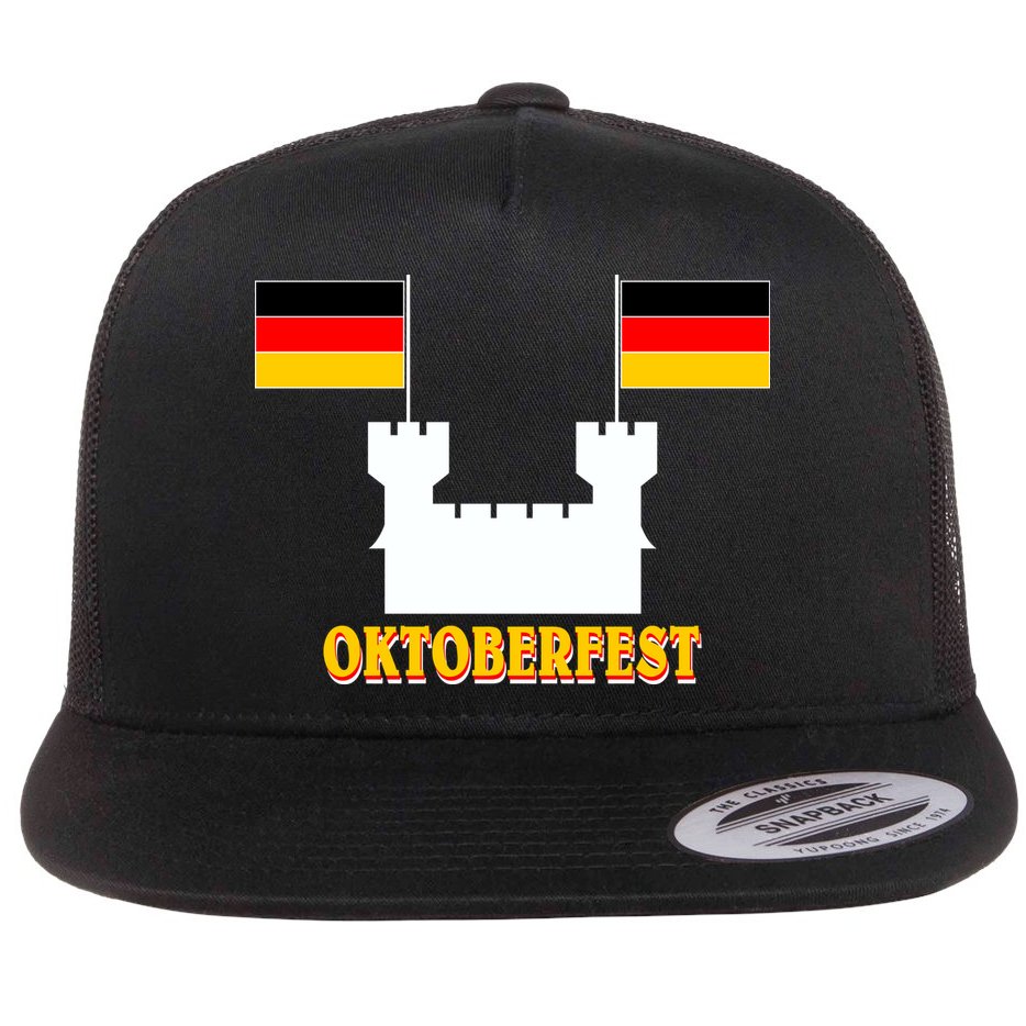 Oktoberfest Castle Flag Flat Bill Trucker Hat