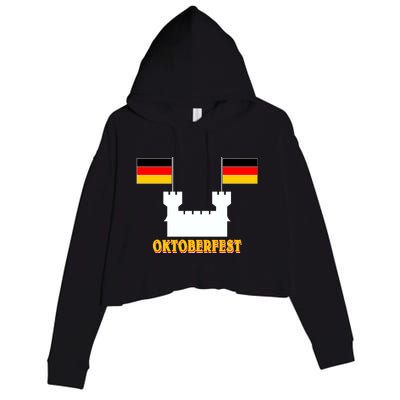 Oktoberfest Castle Flag Crop Fleece Hoodie