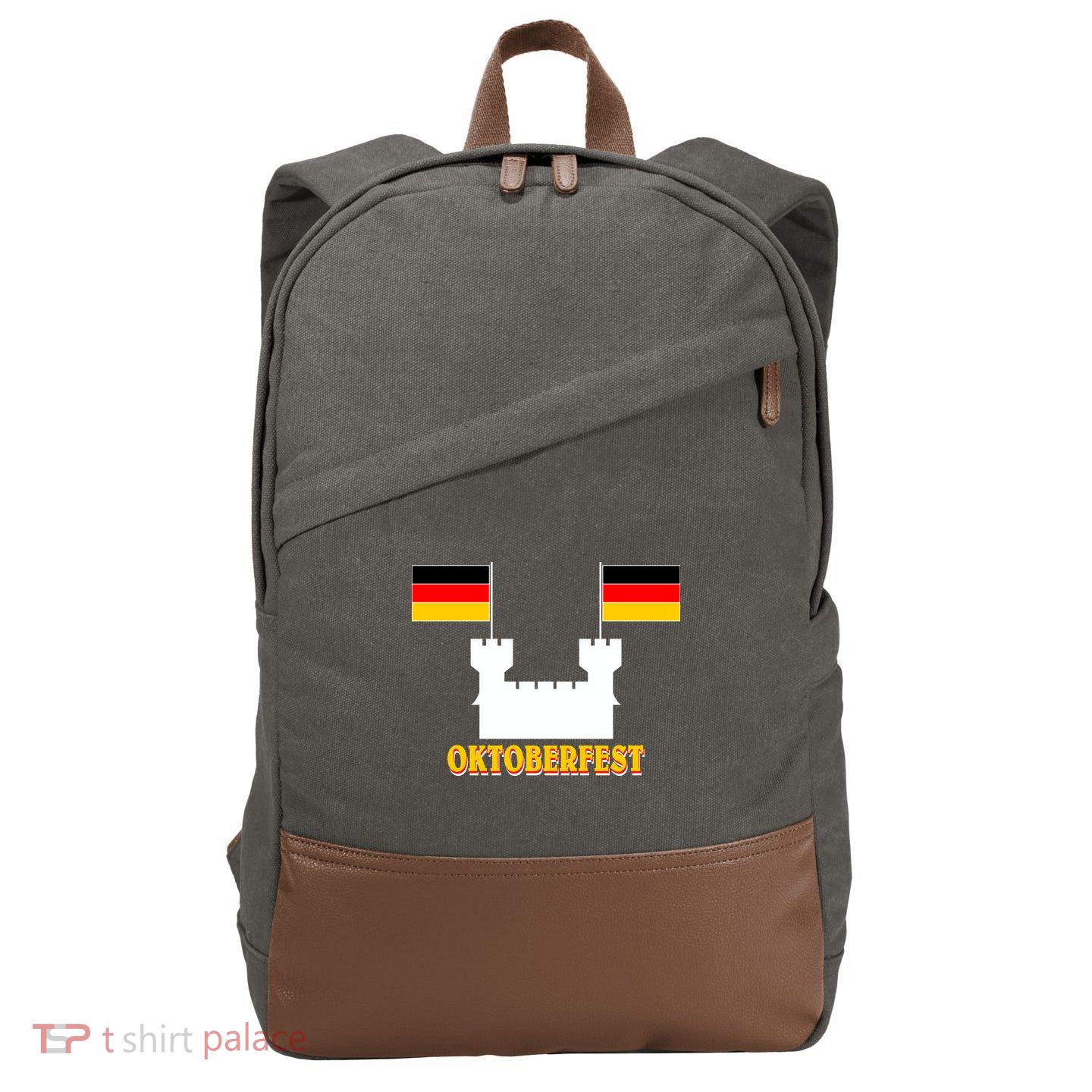 Oktoberfest Castle Flag Cotton Canvas Backpack