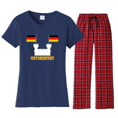 Oktoberfest Castle Flag Women's Flannel Pajama Set