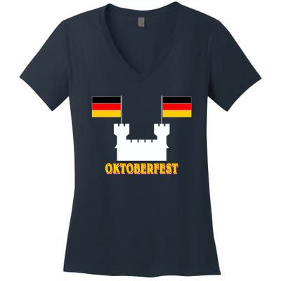 Oktoberfest Castle Flag Women's V-Neck T-Shirt