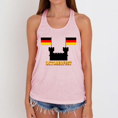 Oktoberfest Castle Flag Women's Knotted Racerback Tank