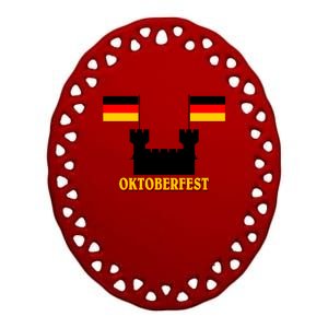 Oktoberfest Castle Flag Ceramic Oval Ornament