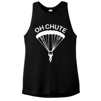 Oh Chute Funny Skydiving Gift For Skydiver Parachute Jumping Ladies PosiCharge Tri-Blend Wicking Tank